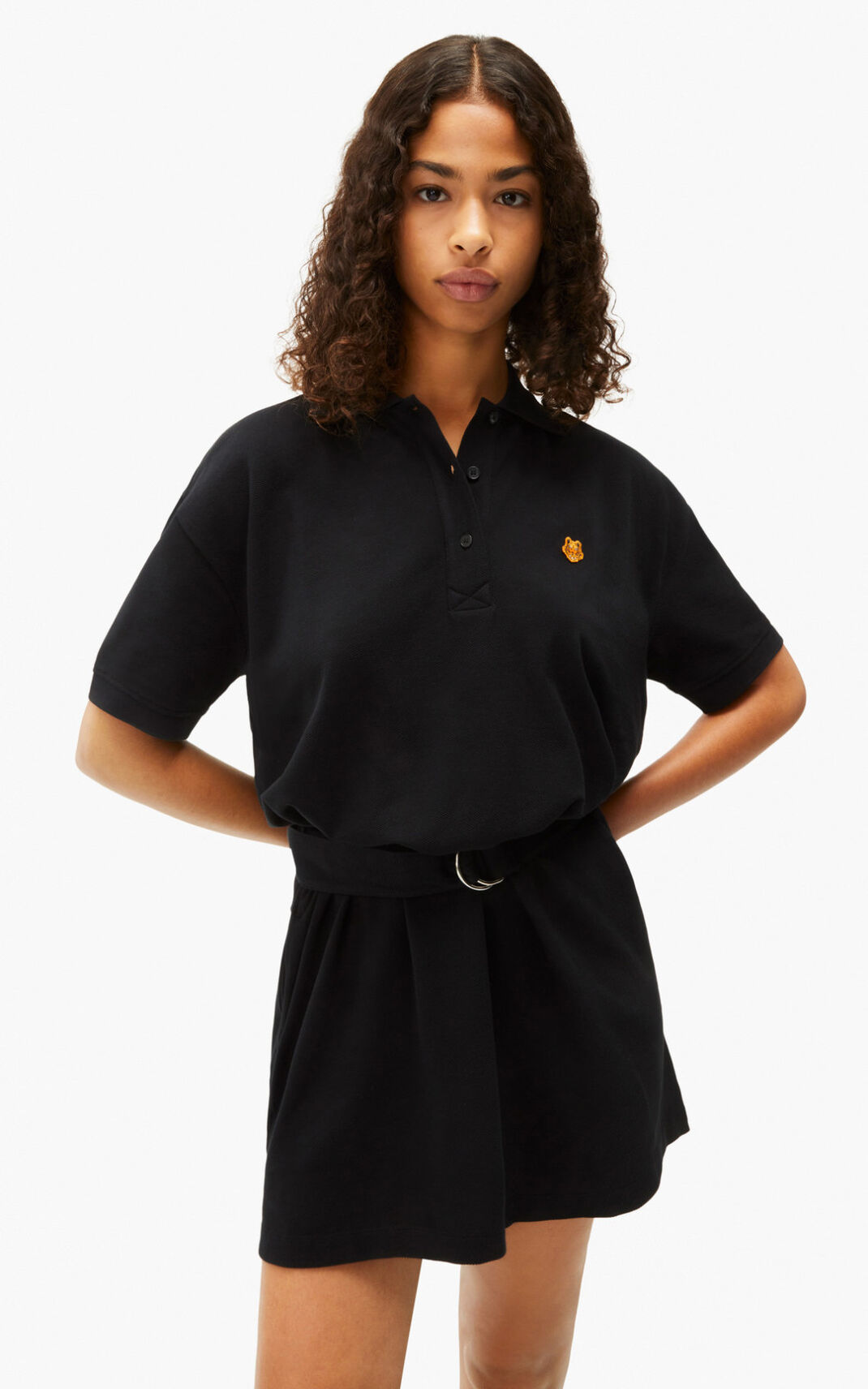 Vestido Kenzo Tiger crest polo Feminino - Pretas | 380VCUKSO